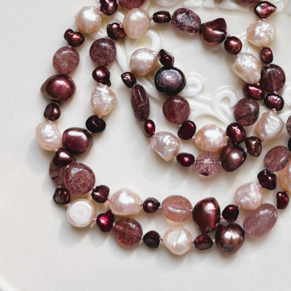 Pearl Wrap Bracelet or Necklace - Hand Made in Canada